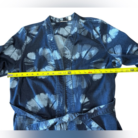 LOGO by Lori Goldstein Women's Shibori Print Denim Wrap Jacket 18 W - Picture 11 of 16